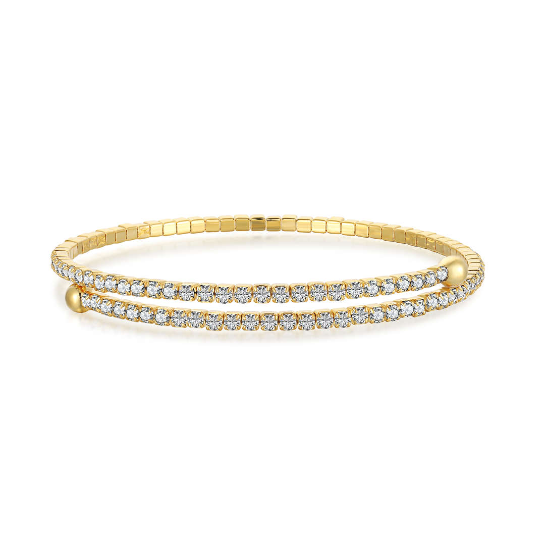 [CiCi]Row of Diamonds Round Fashion Bracelet