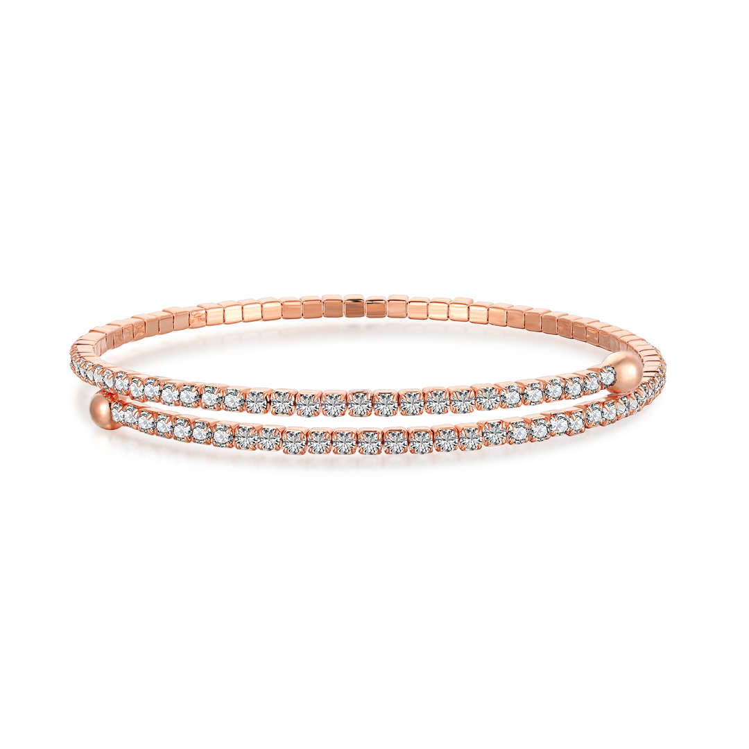 [CiCi]Row of Diamonds Round Fashion Bracelet