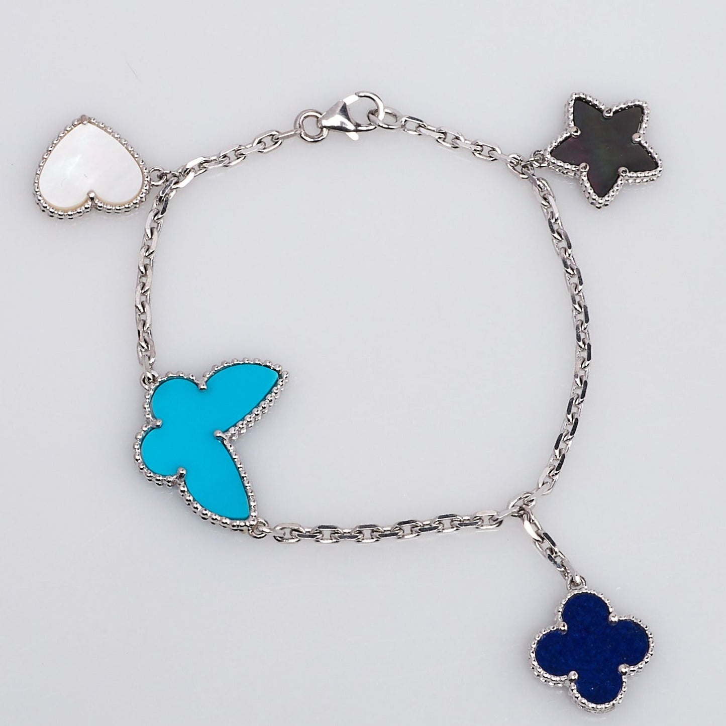 [CiCi]LUCKY SPRING SILVER BRACELET 4 MOTIF