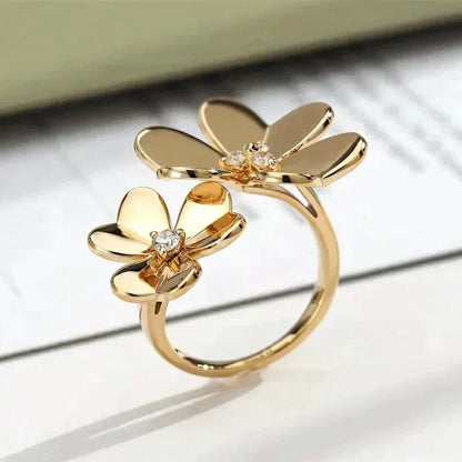 [CiCi]CLOVER COMOS GOLD DIAMOND RING