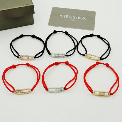 [CiCi]Messika Care(s) pink cord pavé bracelet