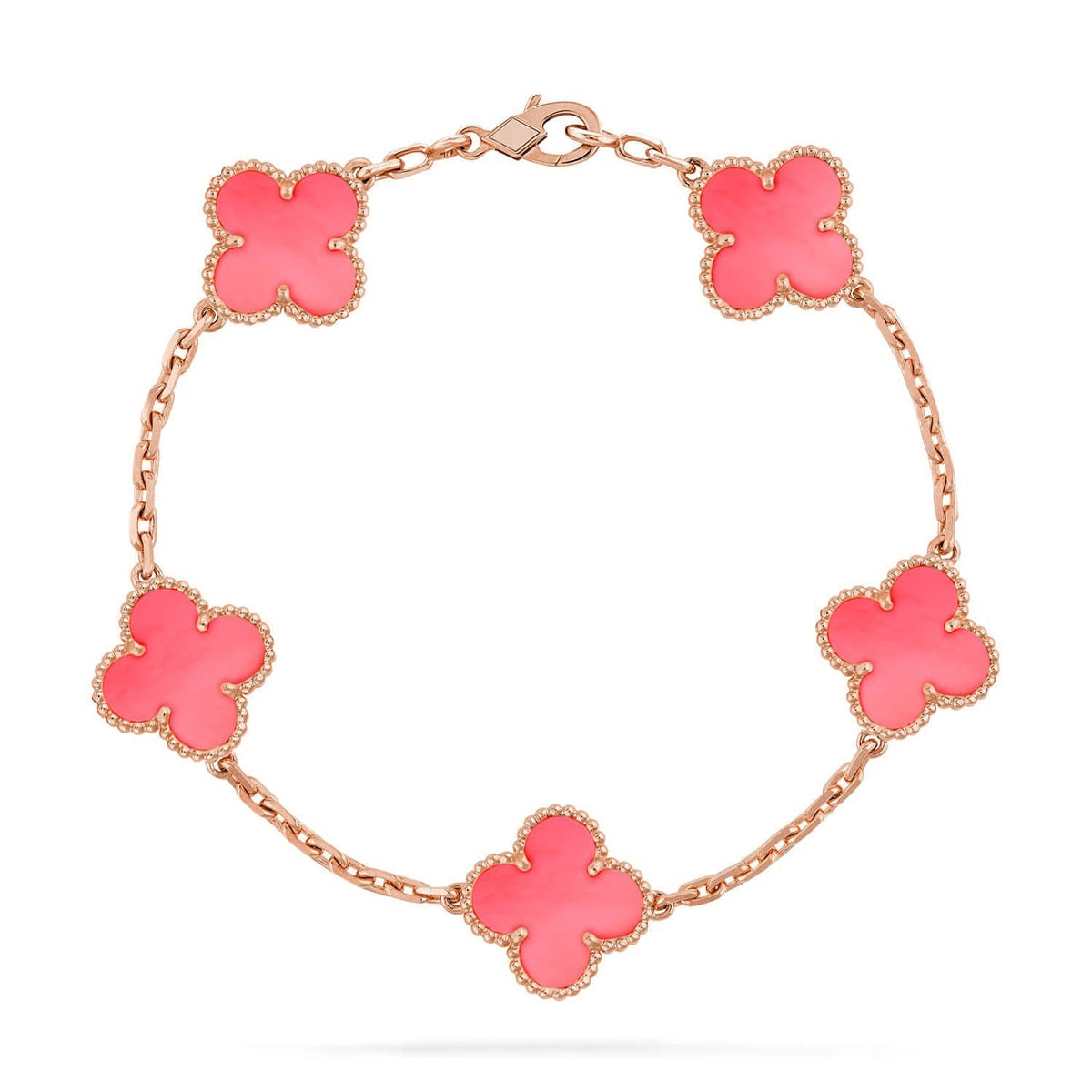 [CiCi] CLOVER 5 MOTIFS  PINK MOP BRACELET COLLECTION