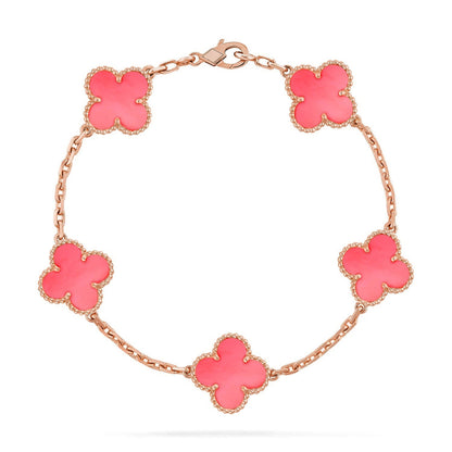 [CiCi] CLOVER 5 MOTIFS  PINK MOP BRACELET COLLECTION