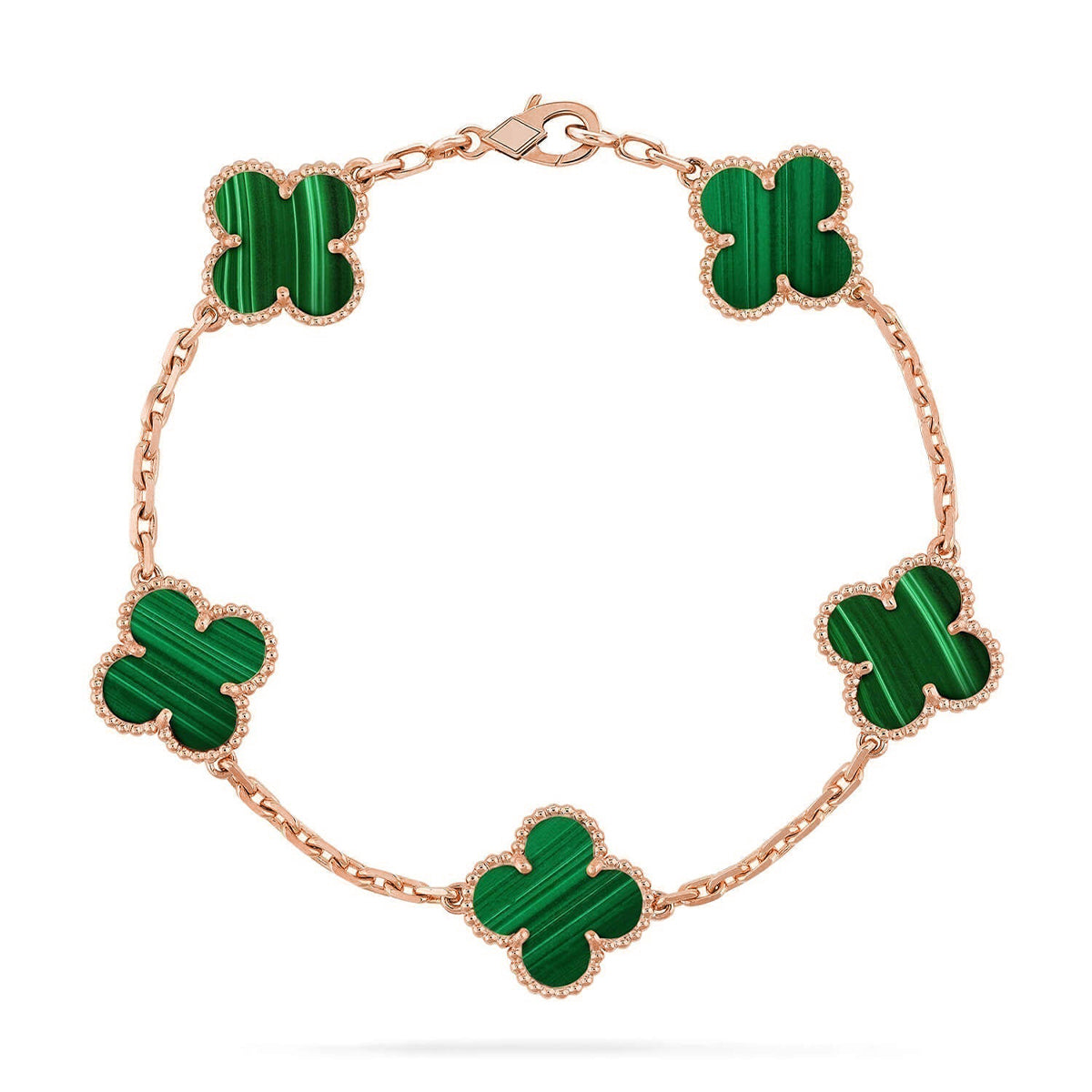 [CiCi] CLOVER 5 MOTIF MALACHITE BRACELET COLLECTION