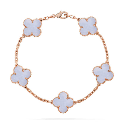 [CiCi] CLOVER 5 MOTIV LILA CHALCEDON ARMBAND KOLLEKTION