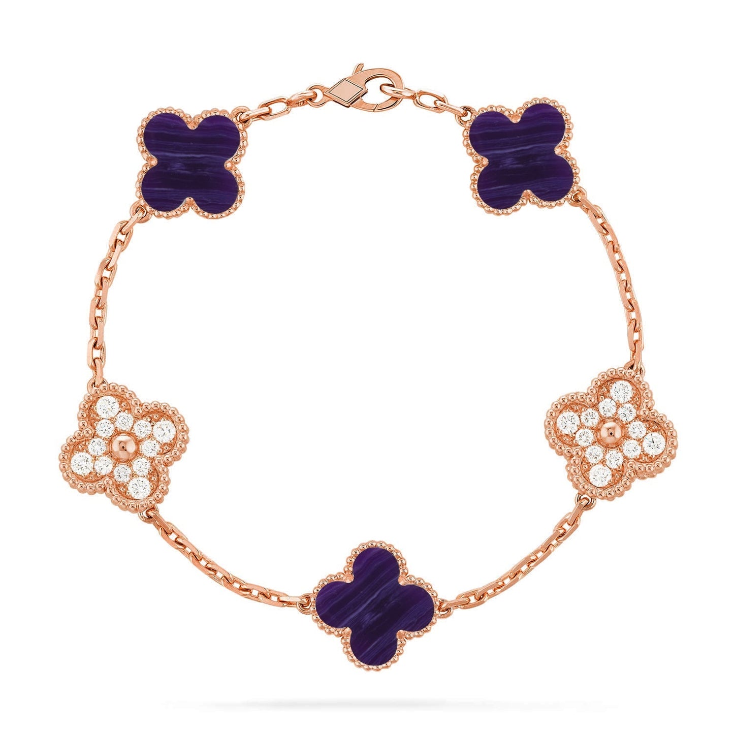 [CiCi]CLOVER 5 MOTIF PURPLE STRIPES BRACELET COLLECTION