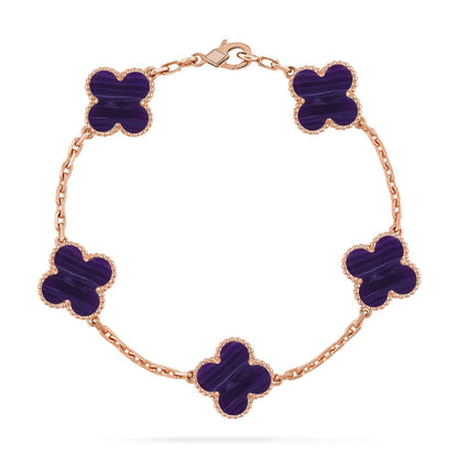 [CiCi]CLOVER 5 MOTIF PURPLE STRIPES BRACELET COLLECTION