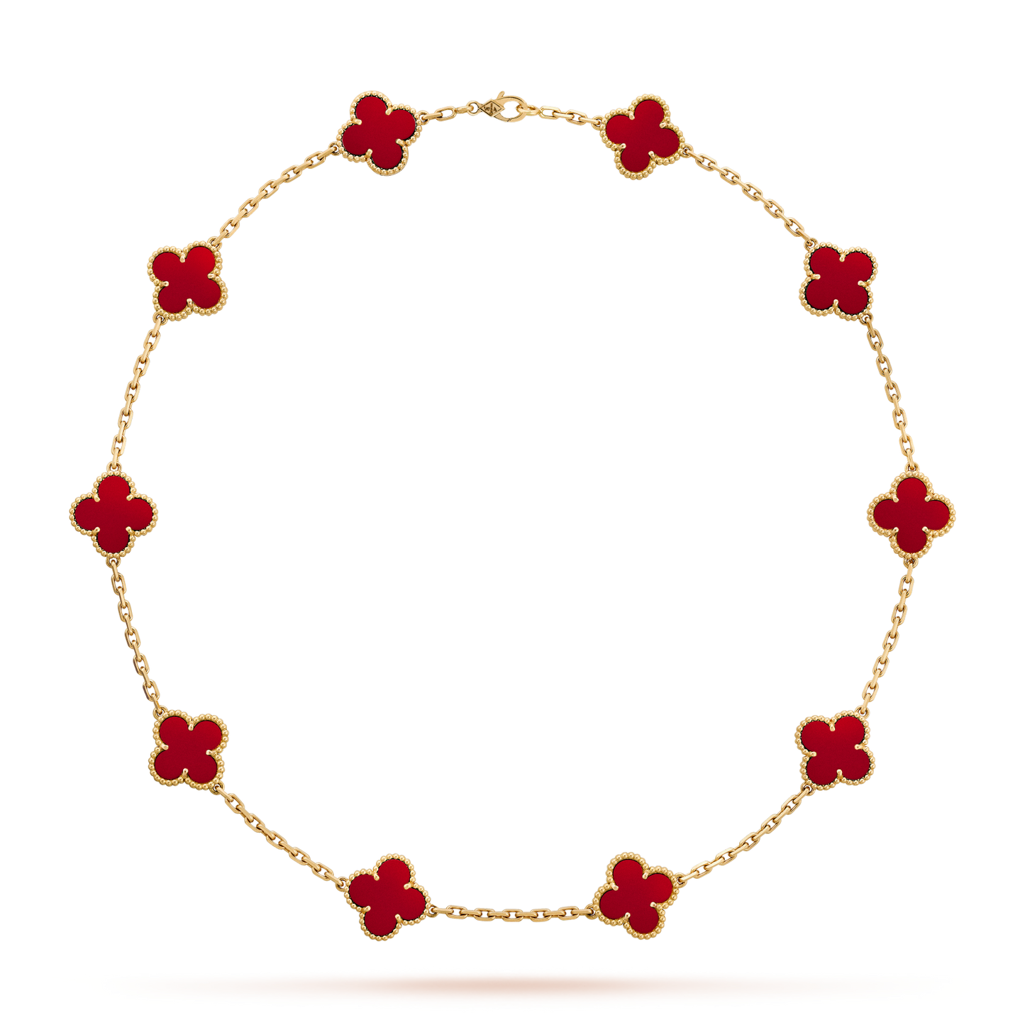 [CiCi]CLOVER 10 MOTIFS CARNELIAN NECKLACE