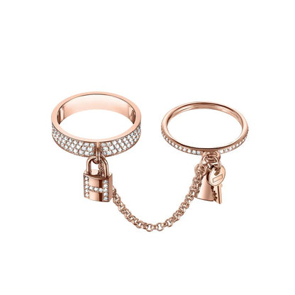 [CiCi]HM KELLY CLOCHETTE DOUBLE RING IN  WITH DIAMONDS