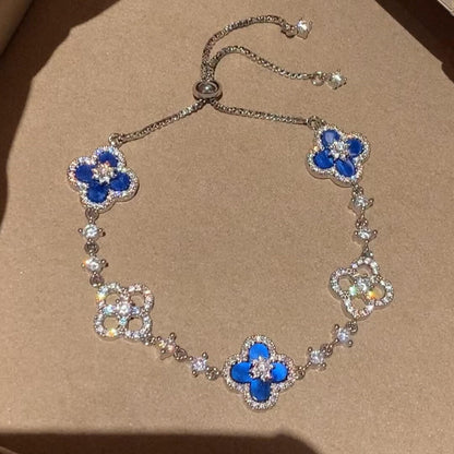 [CiCi]CLOVER 5 MOTIF PINK BLUE RED WHITE BRACELET