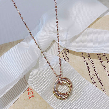 [CiCi]TRINITY NECKLACE GOLD  DIAMONDS