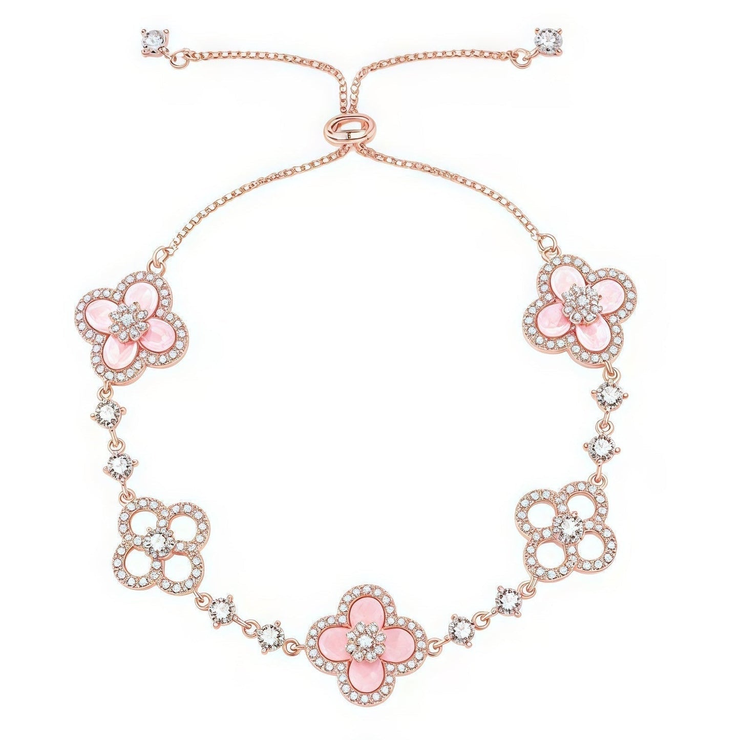 [CiCi]CLOVER 5 MOTIF PINK BLUE RED WHITE BRACELET