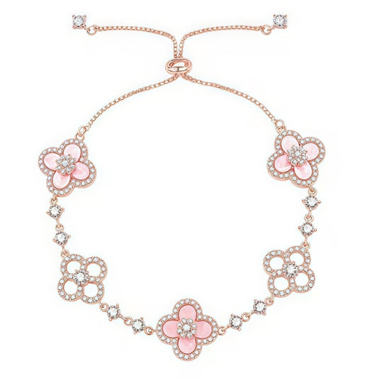 [CiCi]CLOVER 5 MOTIF PINK BLUE RED WHITE BRACELET