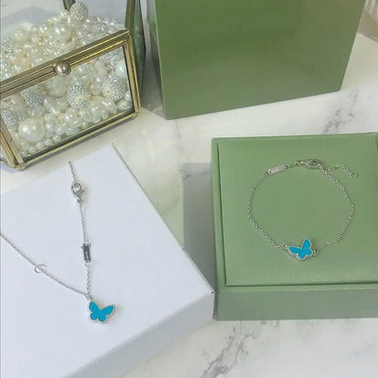[CiCi]BUTTERFLY TURQUOISE BUTTERFLY BRACELET SILVER