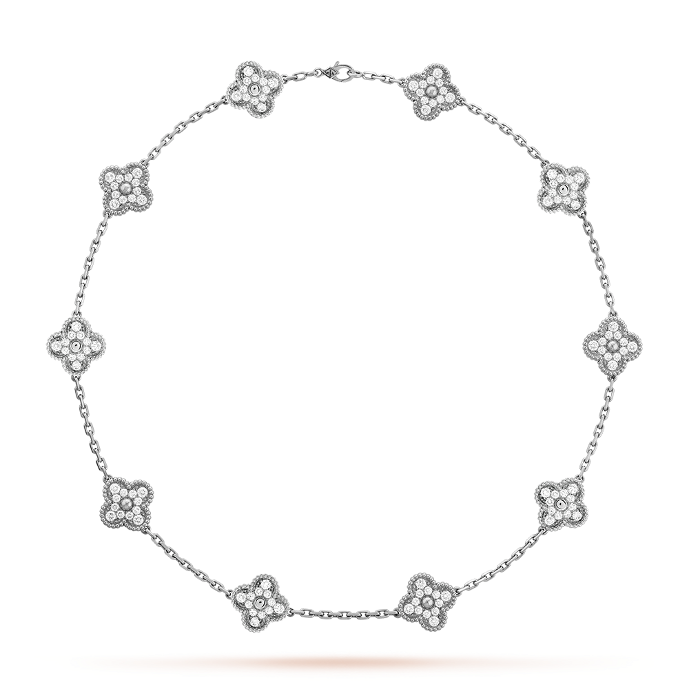 [CiCi]CLOVER 10 MOTIFS DIAMOND NECKLACE