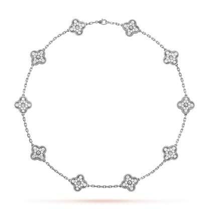 [CiCi]CLOVER 10 MOTIFS DIAMOND NECKLACE