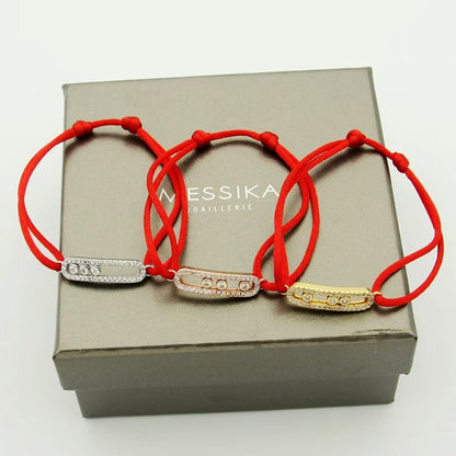 [CiCi]Messika Care(s) pink cord pavé bracelet