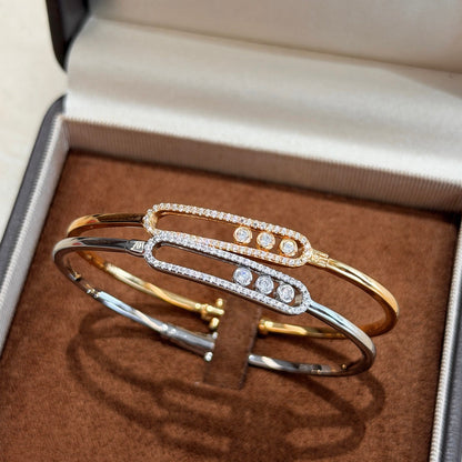 [CiCi]Move Pavé Diamond Bangle Bracelet M