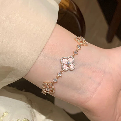 [CiCi]CLOVER 5 MOTIF PINK BLUE RED WHITE BRACELET