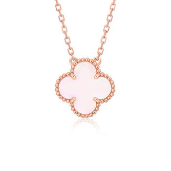 [CiCi]CLOVER 15MM ROSA PERLMUTT EINZELBLUMEN-HALSKETTE