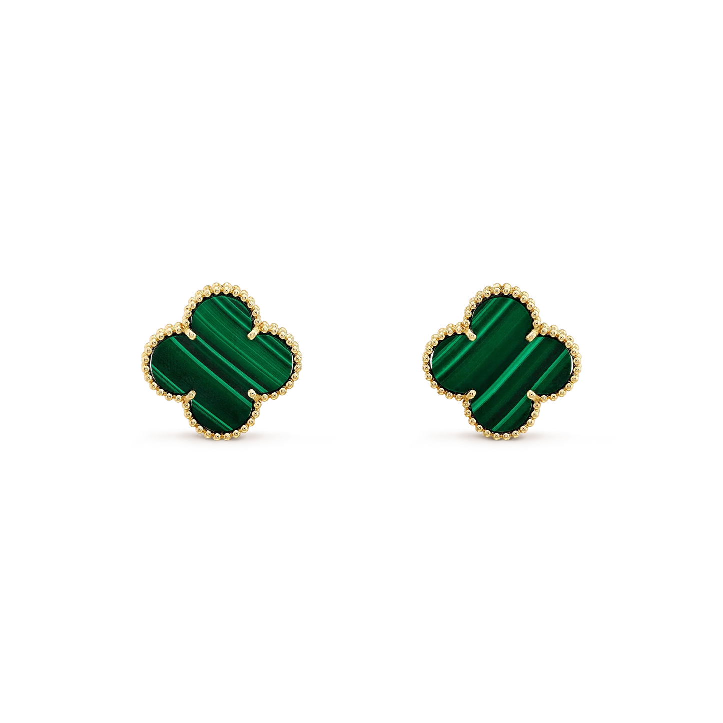 [CiCi]CLOVER MINI 9.5MM MALACHITE  EARRINGS