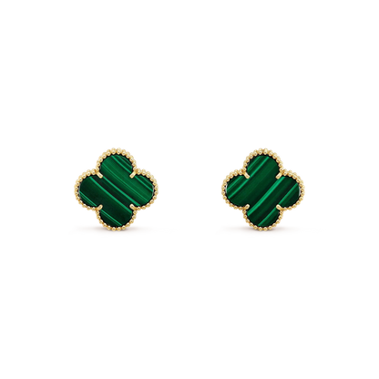 [CiCi]CLOVER MINI 9.5MM MALACHITE  EARRINGS