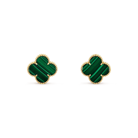 [CiCi]CLOVER MINI 9.5MM MALACHITE  EARRINGS