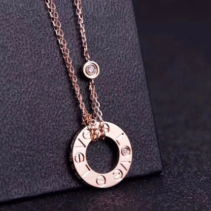 [CiCi]LOVE NECKLACE 16MM 2 DIAMONDS