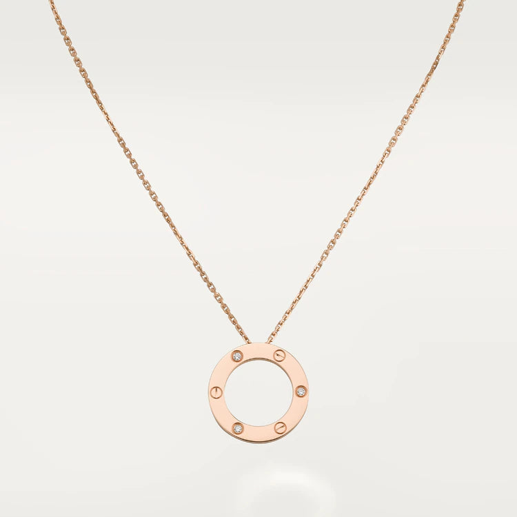 [CiCi]LOVE NECKLACE 16MM 3 DIAMONDS