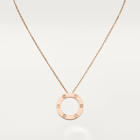 [CiCi]LOVE NECKLACE 16MM 3 DIAMONDS