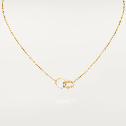 [CiCi]LOVE NECKLACE DOUBLE RING GOLD