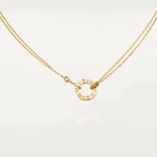 [CiCi]LOVE NECKLACE 16MM 2 DIAMONDS