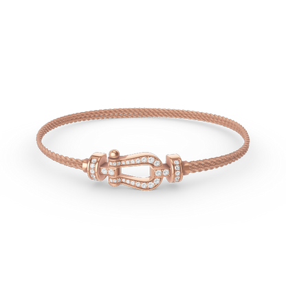 [CiCi]FORCE SMALL HORSESHOE  DIAMOND CHAIN ROPE BRACELET