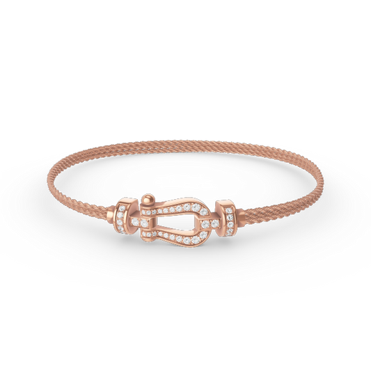 [CiCi]FORCE SMALL HORSESHOE  DIAMOND CHAIN ROPE BRACELET