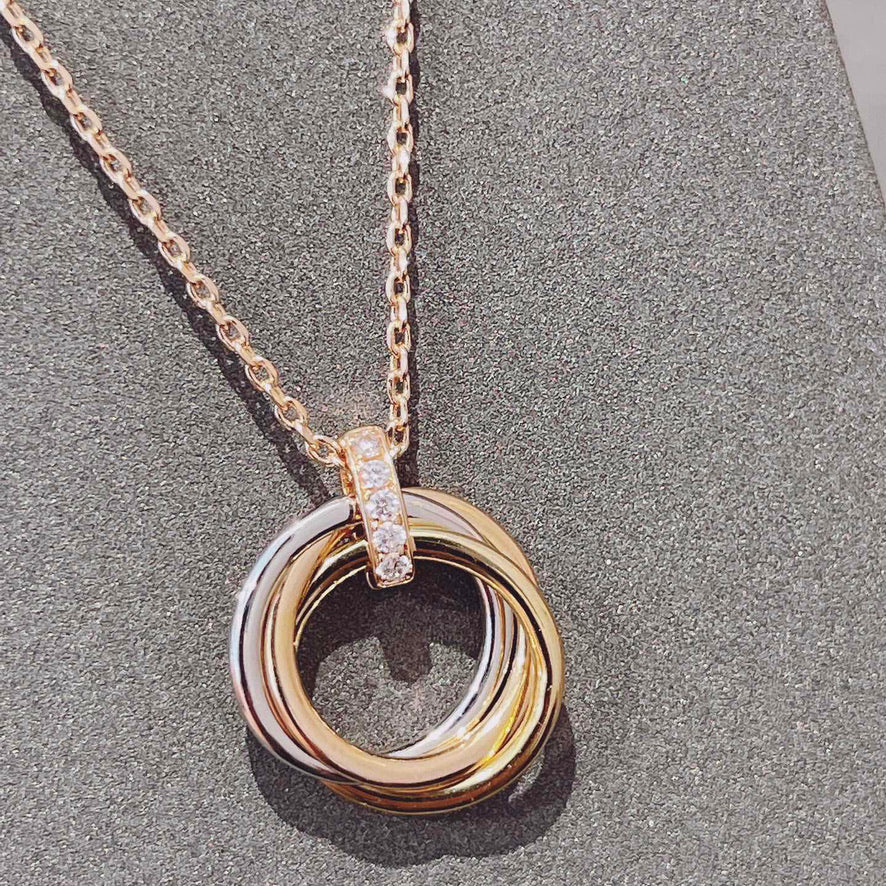 [CiCi]TRINITY NECKLACE GOLD  DIAMONDS