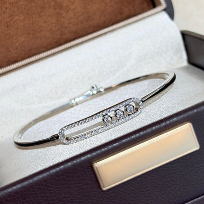 [CiCi]Move Pavé Diamond Bangle Bracelet M