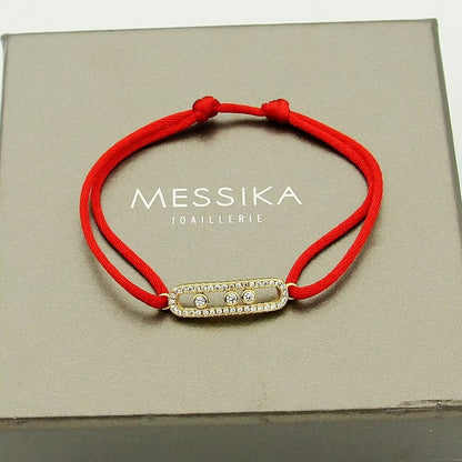 [CiCi]Messika Care(s) pink cord pavé bracelet