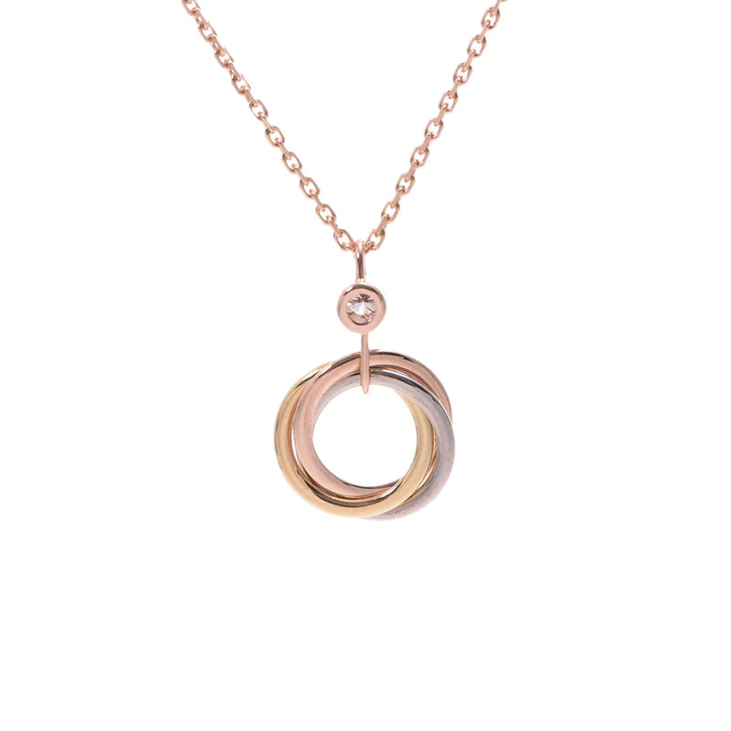 [CiCi]TRINITY SILVER GOLD PINK GOLD NECKLACE