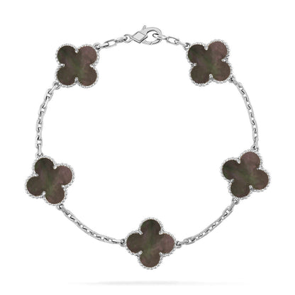 [CiCi] CLOVER 5 MOTIF GRAY MOP BRACELET COLLECTION