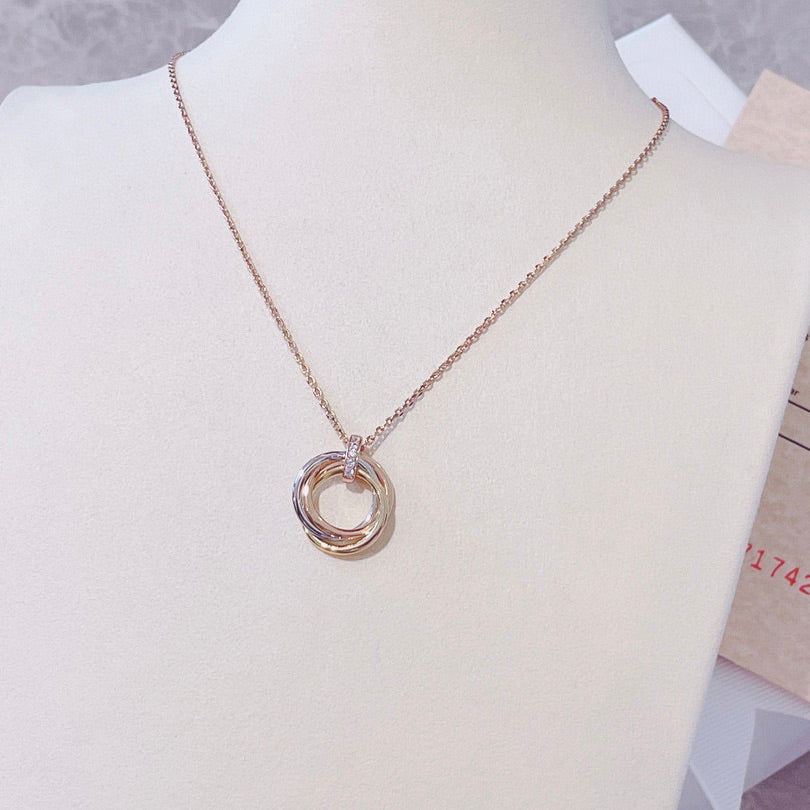 [CiCi]TRINITY NECKLACE GOLD  DIAMONDS