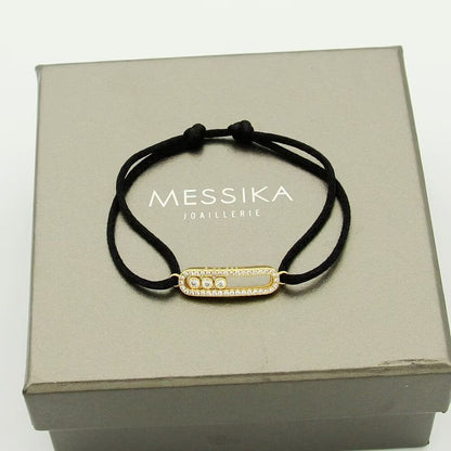 [CiCi]Messika Care(s) pink cord pavé bracelet