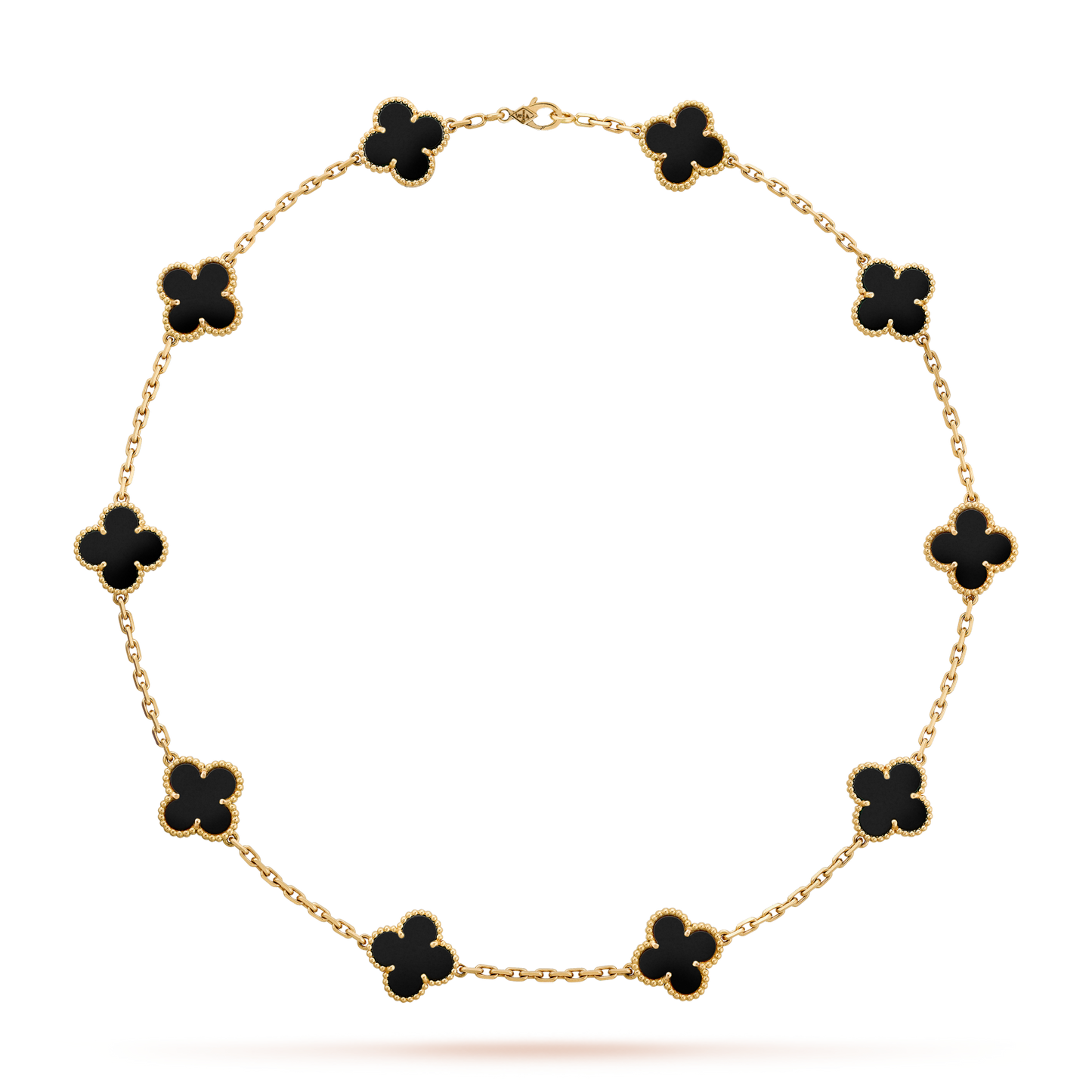 [CiCi]CLOVER 10 MOTIFS ONYX NECKLACE