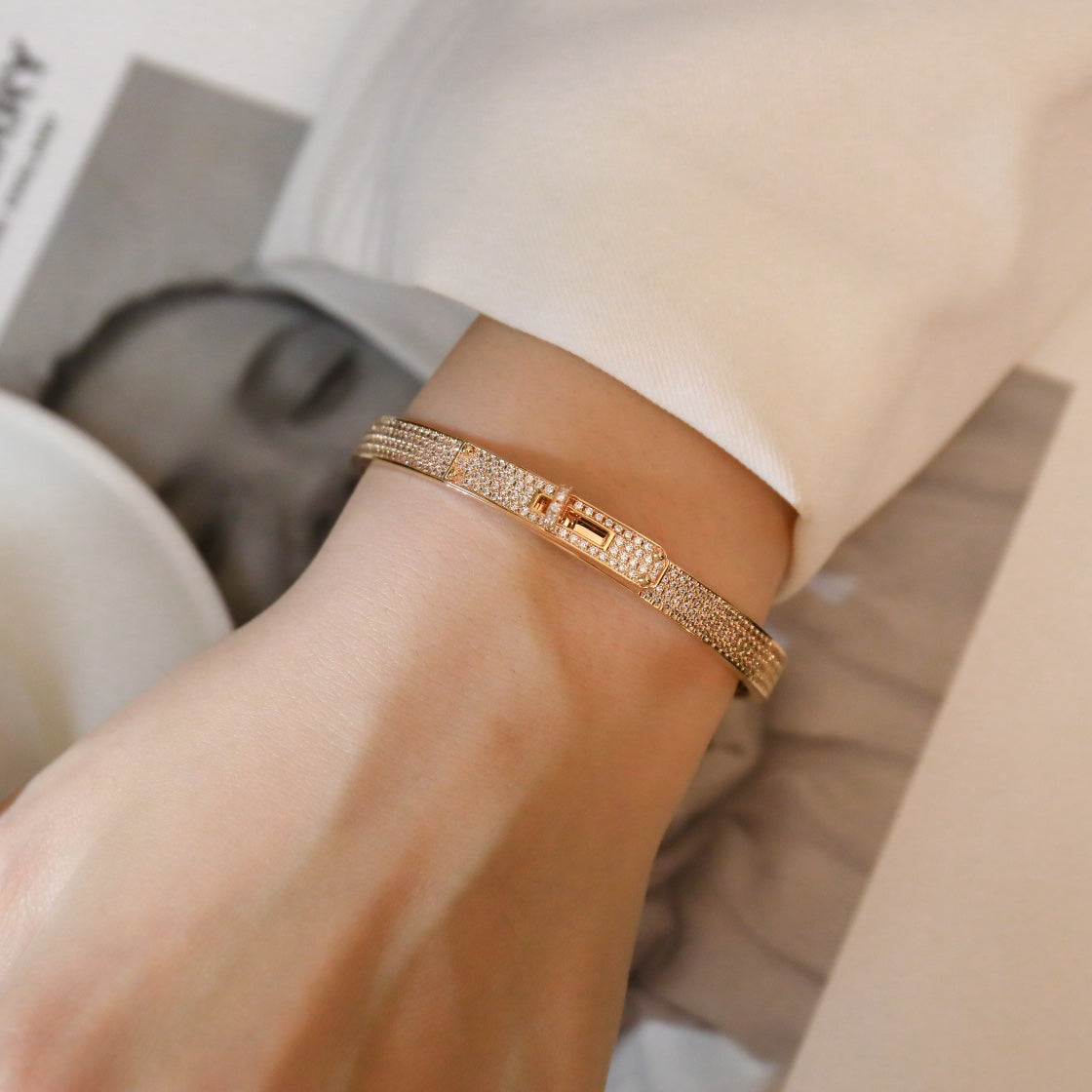 [CiCi]KELLY BRACELET DIAMOND PAVED