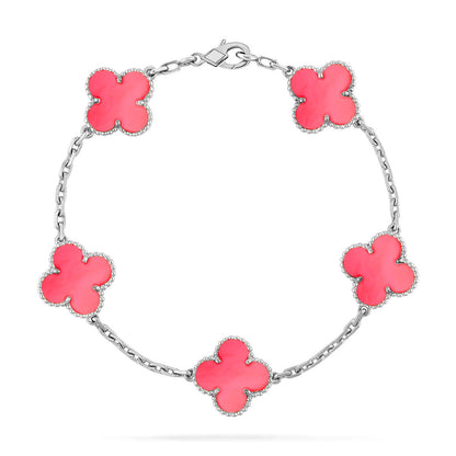 [CiCi] CLOVER 5 MOTIFS  PINK MOP BRACELET COLLECTION