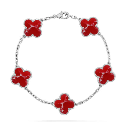 [CiCi]CLOVER 5 MOTIF RED PATTERN BRACELET COLLECTION