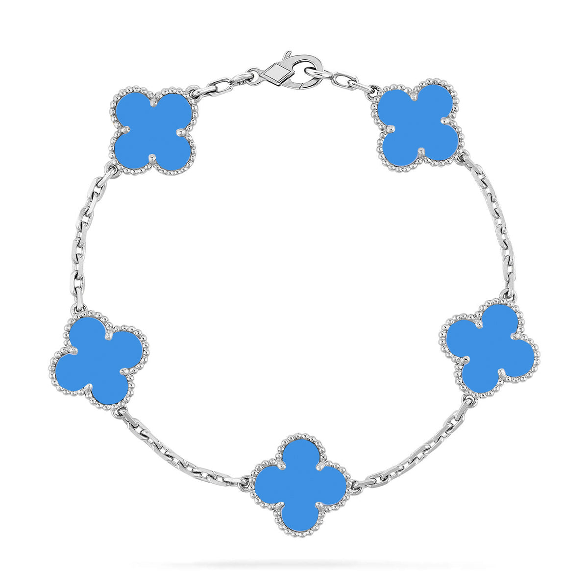 [CiCi] CLOVER 5 MOTIF BLUE AGATE BRACELET COLLECTION