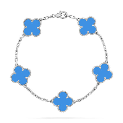 [CiCi] CLOVER 5 MOTIF BLUE AGATE BRACELET COLLECTION