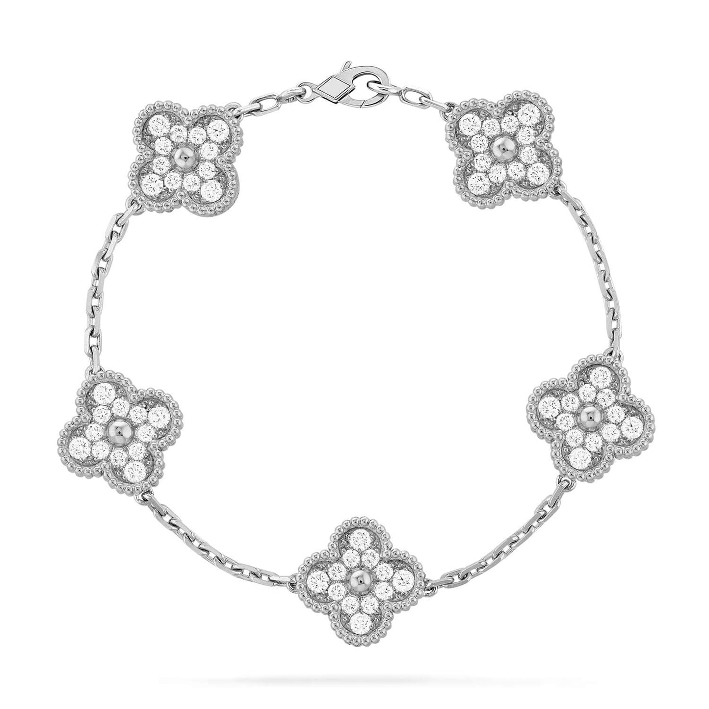 [CiCi] CLOVER 5 MOTIF FULL DIAMOND BRACELET COLLECTION