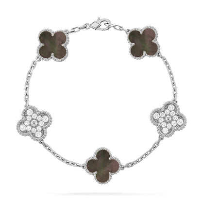 [CiCi] CLOVER 5 MOTIF GRAY MOP BRACELET COLLECTION