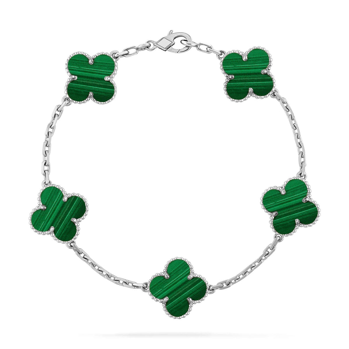 [CiCi] CLOVER 5 MOTIF MALACHITE BRACELET COLLECTION